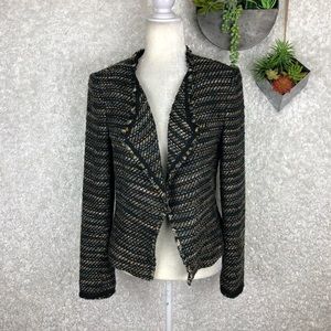 LOFT Tweed Bouclé Open front Blazer | 6